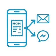 Envío del comprobante por correo electrónico o WhatsApp